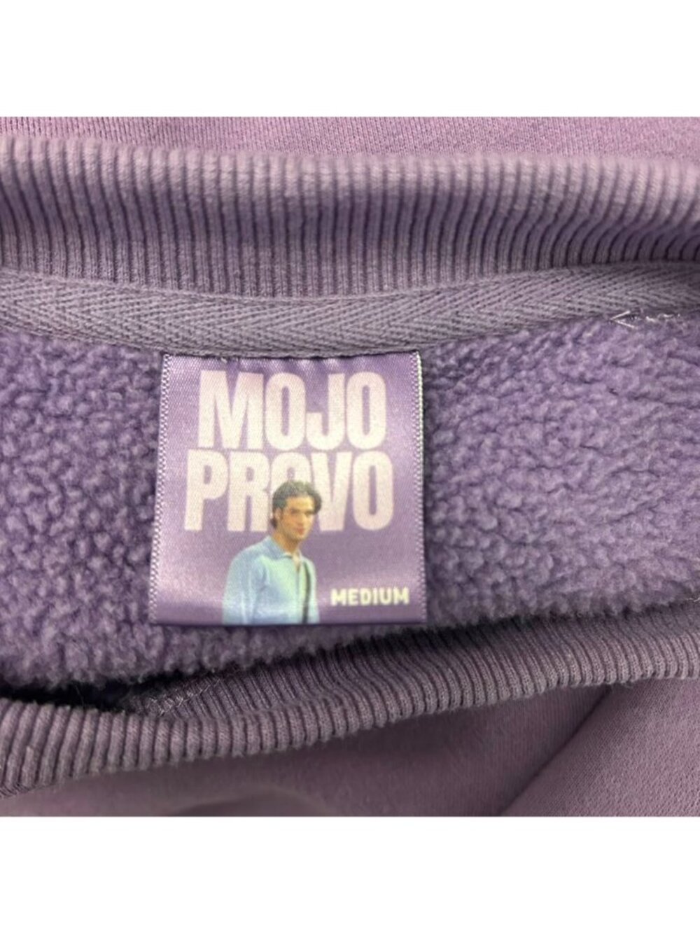 Mojo Provo Embroidered Friends Charms Crew Sweatshirt Unisex Size Medium Purple - Picture 5 of 13